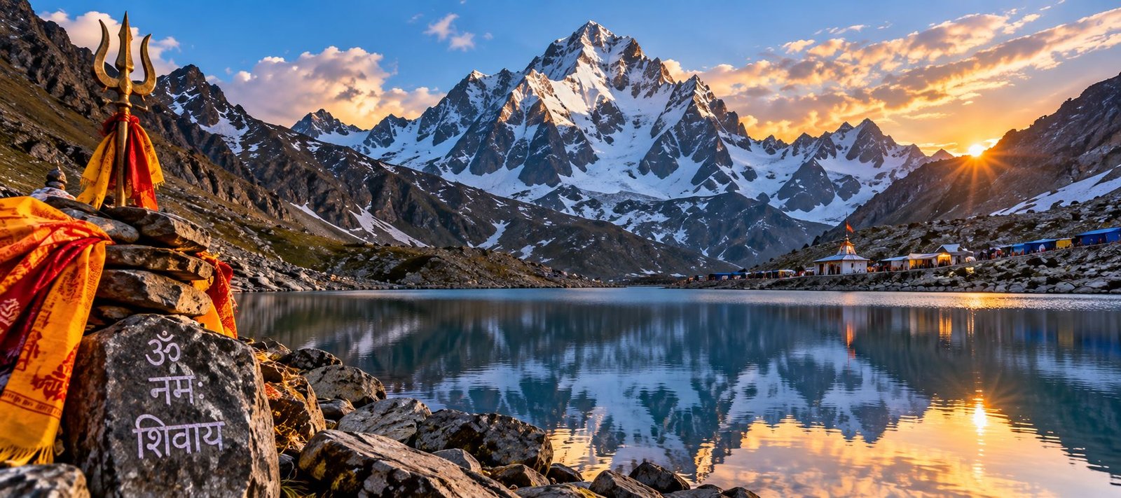 Manimahesh lake below the Kailash peak in Himachal Pradesh